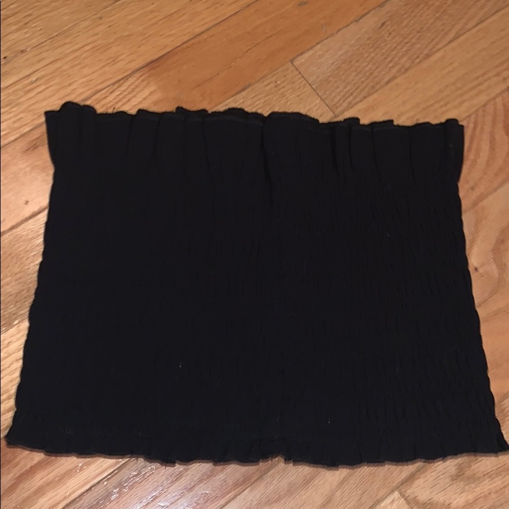 PacSun black ruffle ribbed tube top
